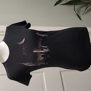 Aeropostale Classic Crew Y2k Black NYC Short Sleeve top Size M Grunge